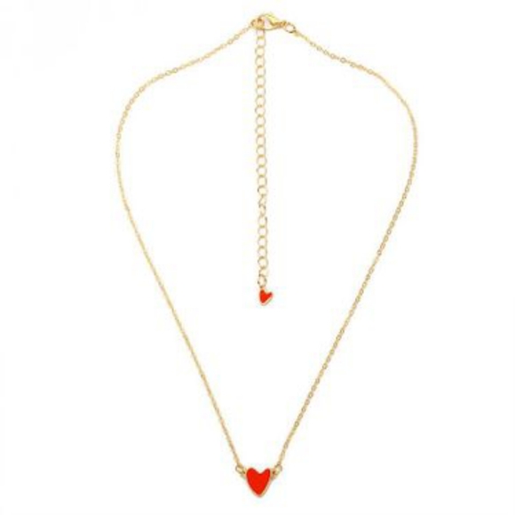 Red Glazed Hearts Necklace - Picture 4 of 6